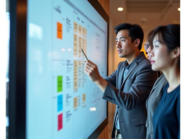 未来学院のチームメンバーが協力してアイディア出しをしている様子