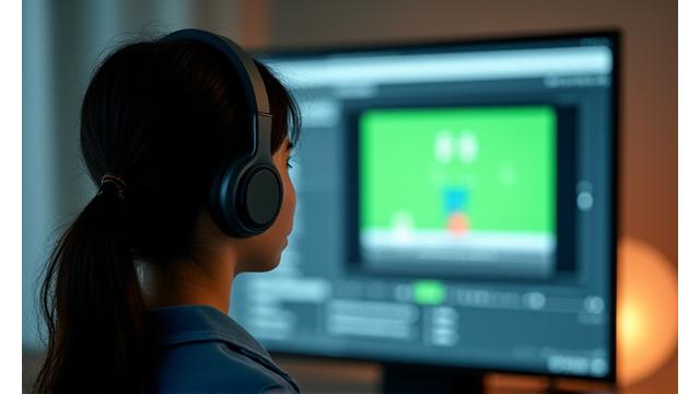 聴覚サポート機能のアイコンと、字幕付きの教育ビデオ