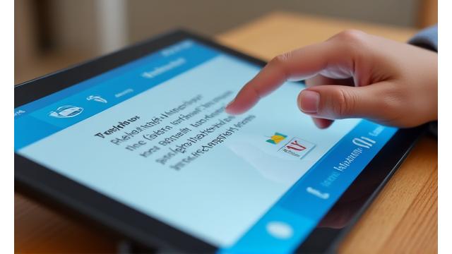 視覚サポート機能のアイコンと、それを利用する生徒の手元